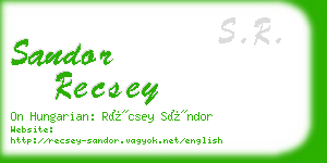 sandor recsey business card